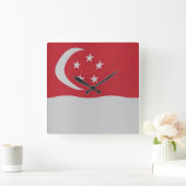 Singapore vlag vierkante klok (Huis)