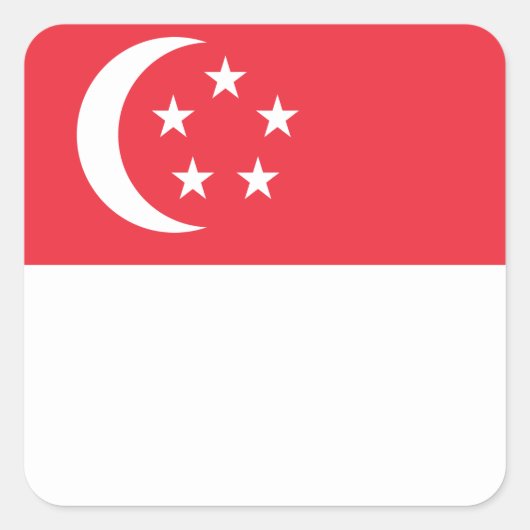 Singapore-vlag Vierkante Sticker (Voorkant)
