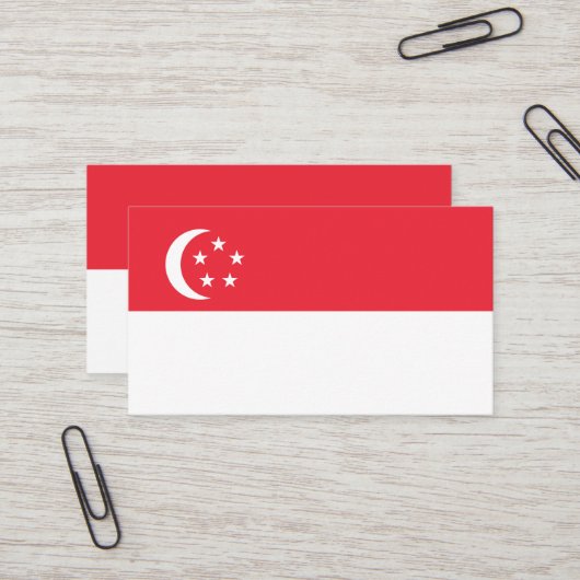 Singapore vlag visitekaartje (Voorkant / Achterkant in situ)