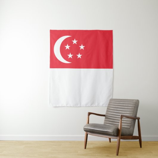 Singapore vlag wandkleed (In situ)