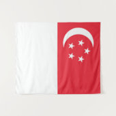 Singapore vlag wandkleed (Voorkant (horizontaal))