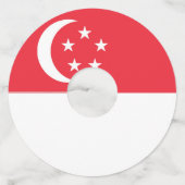 Singapore vlag wijnglaslabel (Achterkant)