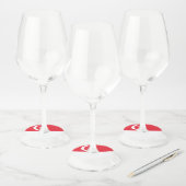 Singapore vlag wijnglaslabel (Set)