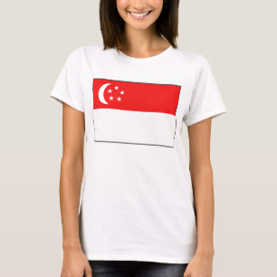 Singapore vlag x kaart T-Shirt