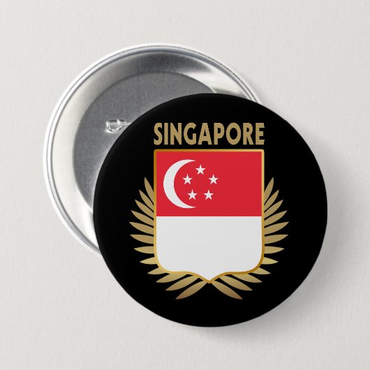 Singapore-vlaggenschip Ronde Button 7,6 Cm (Voorkant /achterkant)