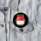 Singapore-vlaggenschip Ronde Button 7,6 Cm (In situ)