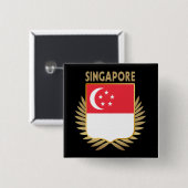 Singapore-vlaggenschip Vierkante Button 5,1 Cm (Voorkant /achterkant)