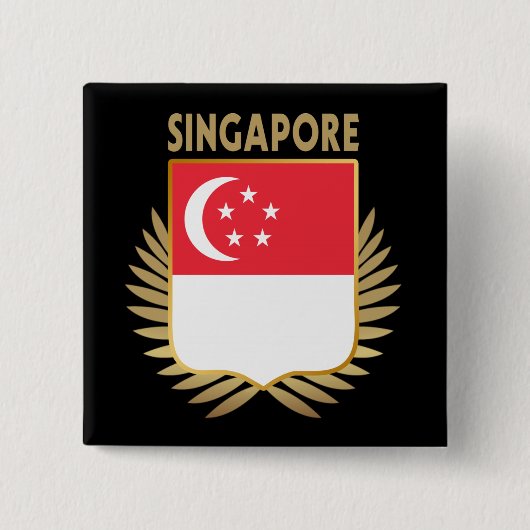 Singapore-vlaggenschip Vierkante Button 5,1 Cm (Voorkant)