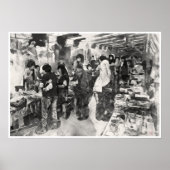 Singapore vlooienmarkt - pen en wastekening print (Voorkant)