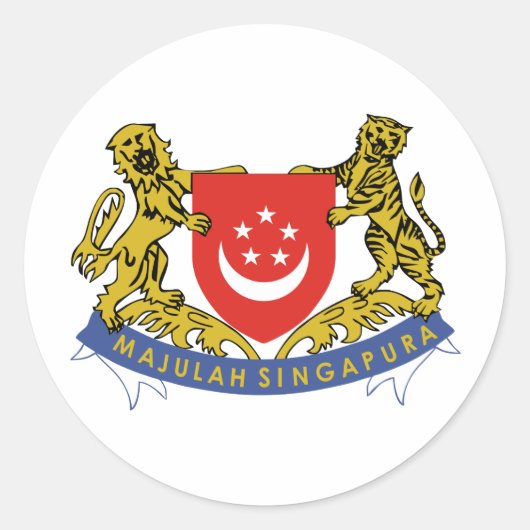 Singapore wapen ronde sticker (Voorkant)