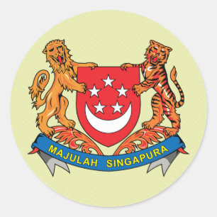 Singapore wapenschild detail ronde sticker