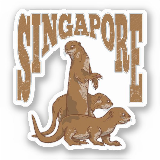 Singapore Zee otters Sticker (Voorkant)