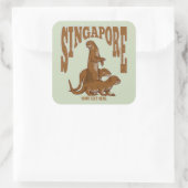 Singapore Zee otters Vierkante Sticker (Tas)