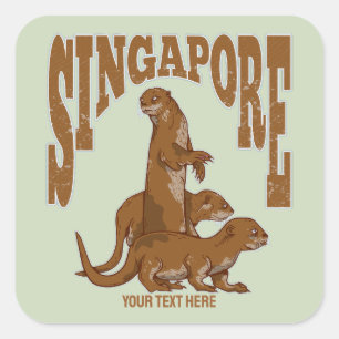 Singapore Zee otters Vierkante Sticker