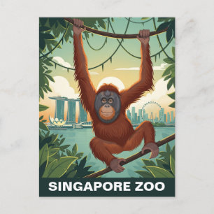 Singapore Zoo Reizen Briefkaart