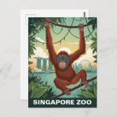 Singapore Zoo Reizen Briefkaart (Voorkant / Achterkant)