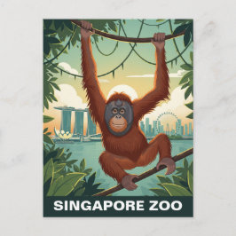 Singapore Zoo Reizen Briefkaart