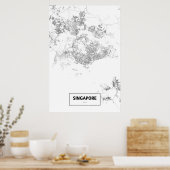 Singapore (zwart op wit) poster (Keuken)