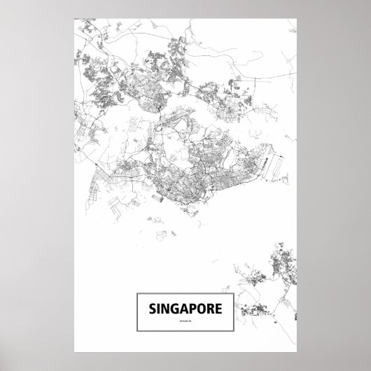 Singapore (zwart op wit) poster (Voorkant)