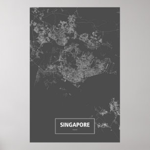 Singapore (zwart wit) poster
