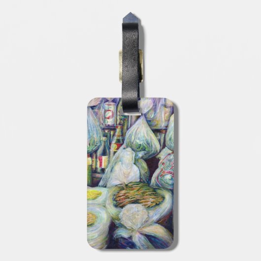 Singapore's zongedroogde aroma's bagagelabel (Achterkant verticaal)