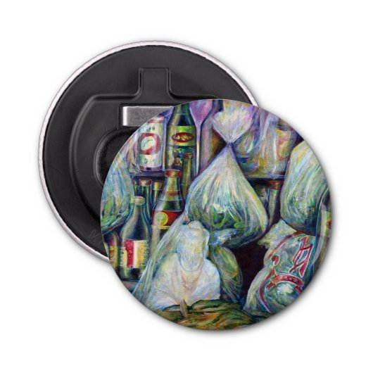 Singapore's zonnegedroogde aroma's button flesopener (Voorkant)