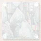 Singapore's zonnegedroogde aroma's glazen onderzetter (Achterkant)