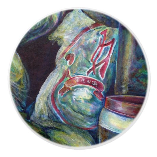 Singapore's zonnegedroogde aroma's keramische knop (Voorkant)