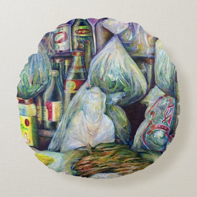 Singapore's zonnegedroogde aroma's rond kussen (Voorkant)