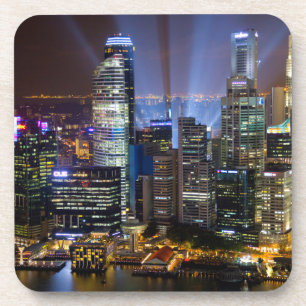 Singaporese binnenstad 's nachts bier onderzetter