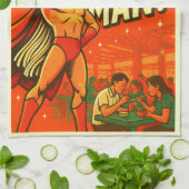 Singaporese Makan Man Keukenhanddoek (Gevouwen)