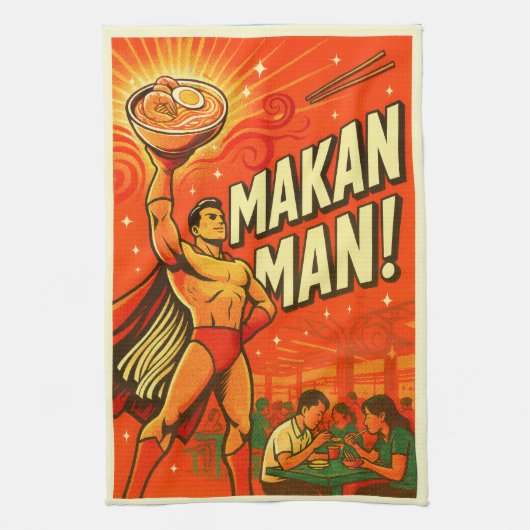 Singaporese Makan Man Keukenhanddoek (Verticaal)