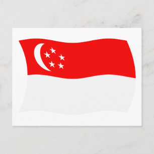 Singaporese Vlag Ansichtkaart Briefkaart