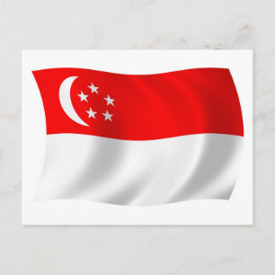Singaporese Vlag Ansichtkaart Briefkaart