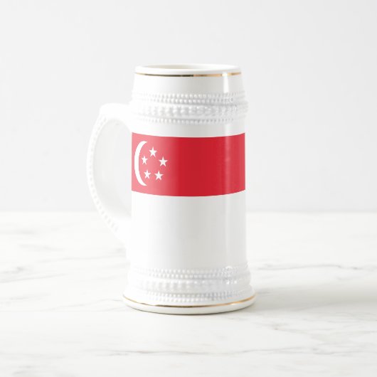 Singaporese vlag bierpul (Voorkant links)