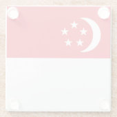 Singaporese vlag glazen onderzetter (Achterkant)