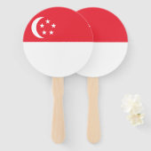 Singaporese vlag handwaaier (Voorkant en achterkant)