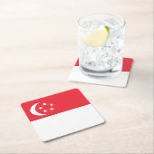Singaporese vlag kartonnen onderzetters (Insitu)