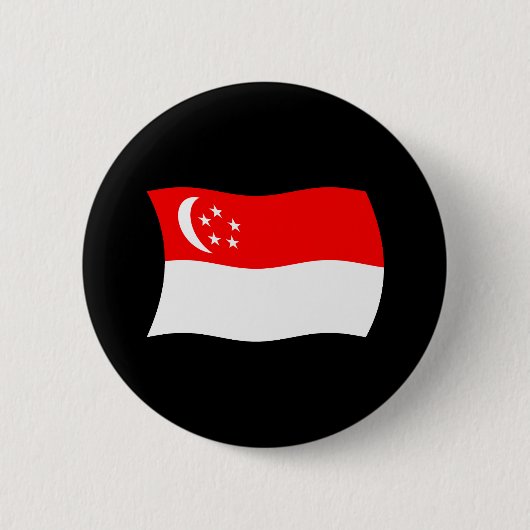 Singaporese Vlag Knop Ronde Button 5,7 Cm (Voorkant)