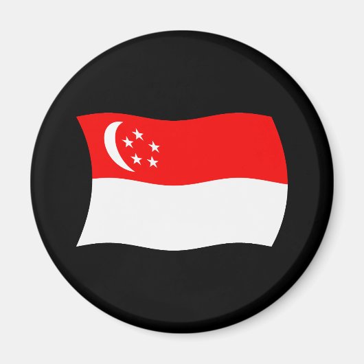 Singaporese Vlag Magneet (Voorkant)