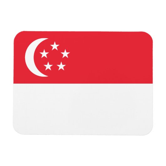 Singaporese vlag magneet (Horizontaal)