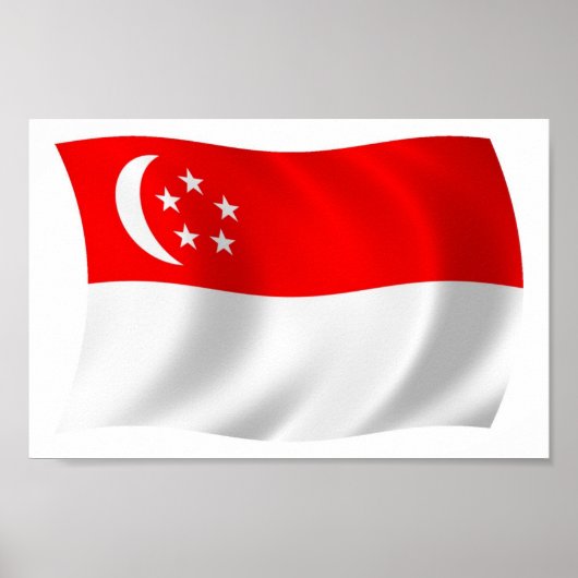 Singaporese Vlag Poster Print (Voorkant)