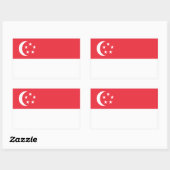 Singaporese vlag rechthoekige sticker (Vel)