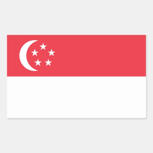 Singaporese vlag rechthoekige sticker (Voorkant)