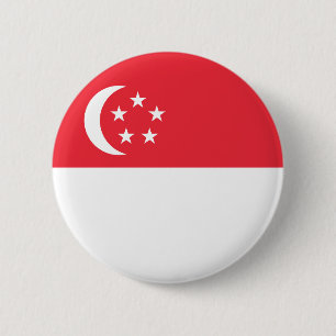 Singaporese vlag ronde button 5,7 cm