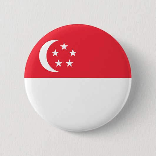 Singaporese vlag ronde button 5,7 cm (Voorkant)