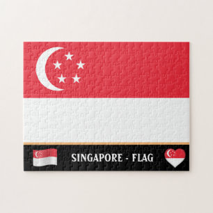 Singaporese vlag & Singapore land / Singapore Legpuzzel