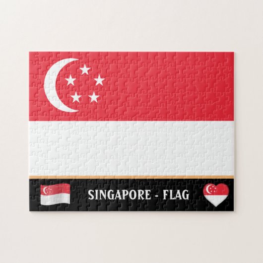 Singaporese vlag & Singapore land / Singapore Legpuzzel (Horizontaal)