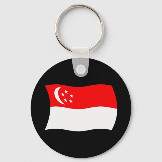 Singaporese Vlag Sleutelhanger (Voorkant)