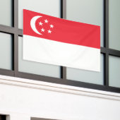 Singaporese vlag spandoek (Buitenkant Gebouw)